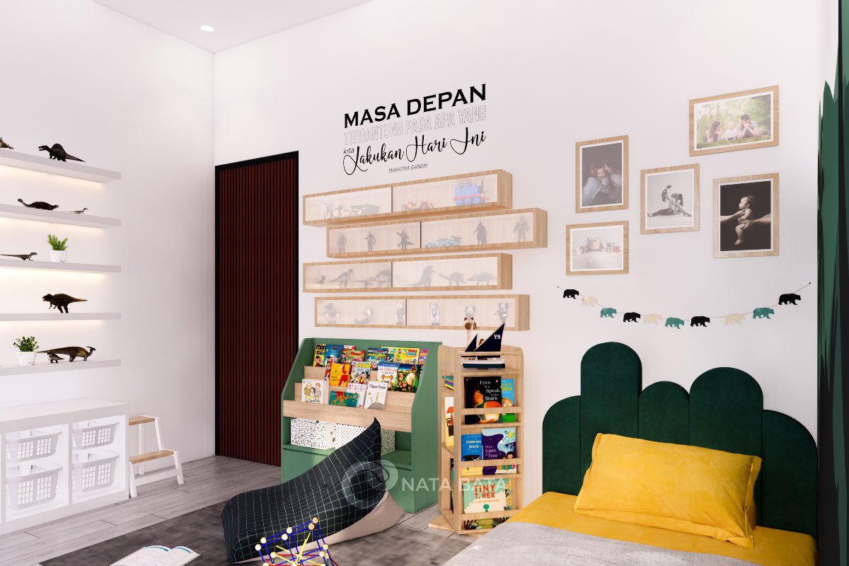 desain interior kamar anak pecinta dino