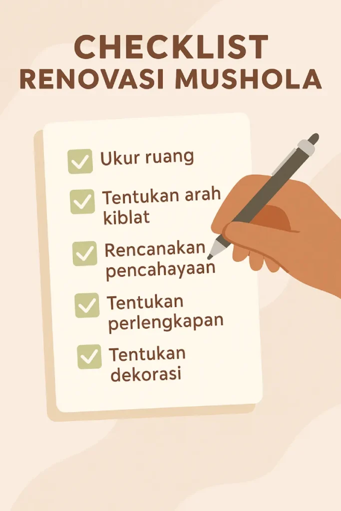 Infografis checklist dengan ilustrasi tangan mencentang daftar berisi enam poin dalam desain pastel minimalis